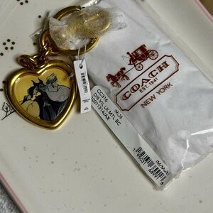 CoachxDisney Villians Gold Heart Keychain